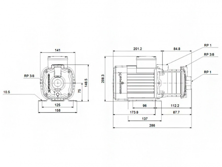 Насос многоступенчатый горизонтальный Grundfos CM 1-2 A-R-A-E-AVBE C-A-A-N