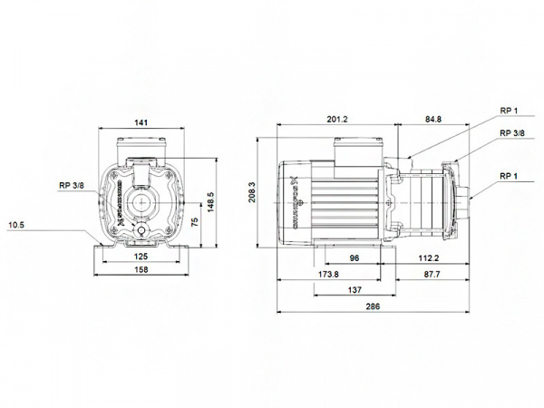 Насос многоступенчатый горизонтальный Grundfos CM 1-2 A-R-A-E-AVBE C-A-A-N