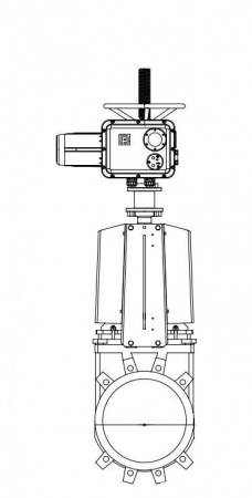 Задвижка GROSS DN 450 PN 3 шиберная с выдвижным штоком c электроприводом ГЗ