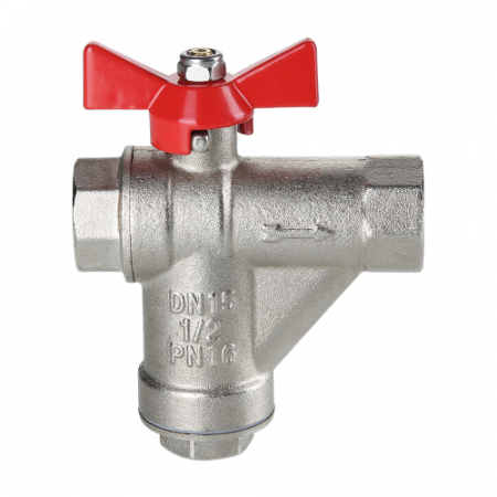 Кран шаровой VALTEC Ду20 Ру16 со встроенным прямым фильтром VT.294.N.05