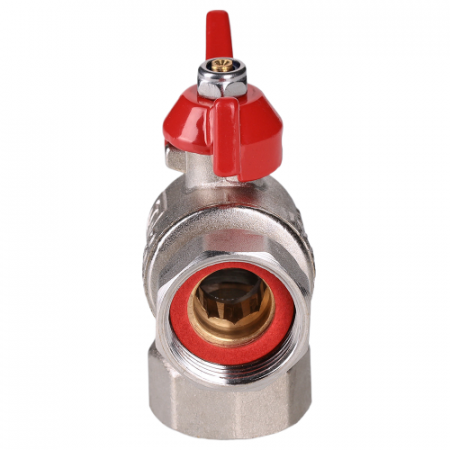 Кран шаровой VALTEC Ду20 Ру25 угловой с накидной гайкой и внутренней резьбой (короткий) VT.266.NS.0505