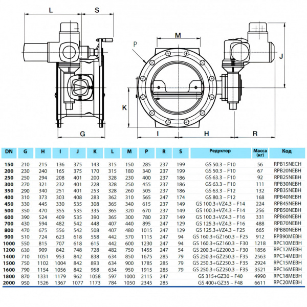 Затвор PAM Saint-Gobain EUROSTOP JPA DN 250 PN 10 поворотный фланцевый с двойным эксцентриком с электроприводом