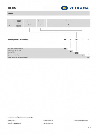 Фильтр сетчатый ZETKAMA 823A Ду32 Ру16 чугунный резьбовой zSTRA 823А032С10