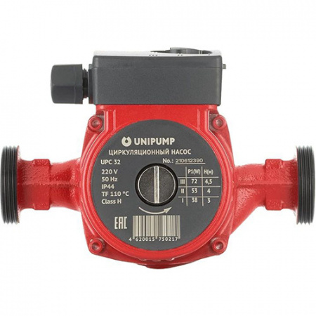 Насос циркуляционный Unipump UPC 32-80 180 с мокрым ротором H=8м Q=163л/мин арт. 44338