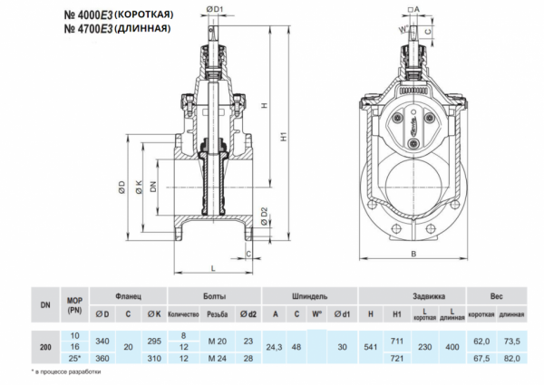 Задвижка HAWLE 4700Е3 DN 200 PN 16 фланцевая клиновая чугунная длинная с обрезиненным клином Задвижка HAWLE 4700Е3 DN 200 PN 16 фланцевая клиновая чугунная длинная с обрезиненным клином
