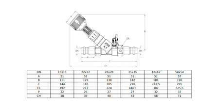 Клапан Cim 747OTPRF Ду 28 Ру 25 балансировочный Cimberio