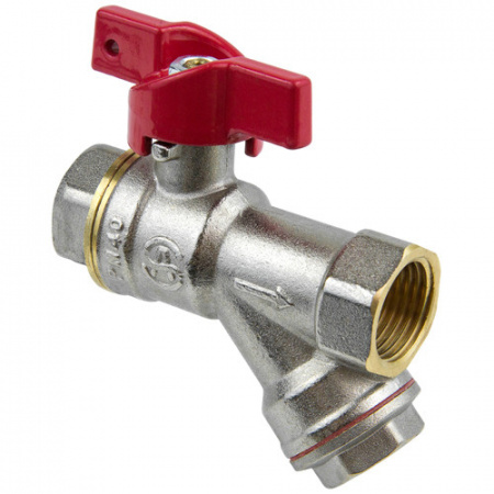 Кран шаровой с косым фильтром Aquasfera EURO 1015 DN 15 PN 40 полнопроходной муфтовый