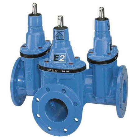 Задвижка HAWLE 4450E2 DN 200/2 PN 10 фланцевая клиновая чугунная с обрезиненным клином типа Комби-IV с пожарной подставкой