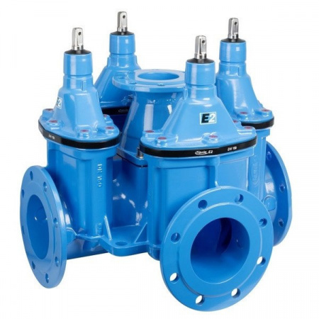 Задвижка HAWLE 4410E2 DN 200/4 PN 16 фланцевая клиновая чугунная с обрезиненным клином типа Комби-IV с пожарной подставкой
