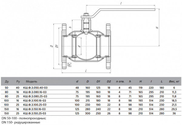 Кран шаровой нержавеющий ALSO КШ.Ф.З.100.25-03 Ду 100 Ру 25 полнопроходный фланцевый в строительную длину задвижки, корпус - 12Х18Н10Т