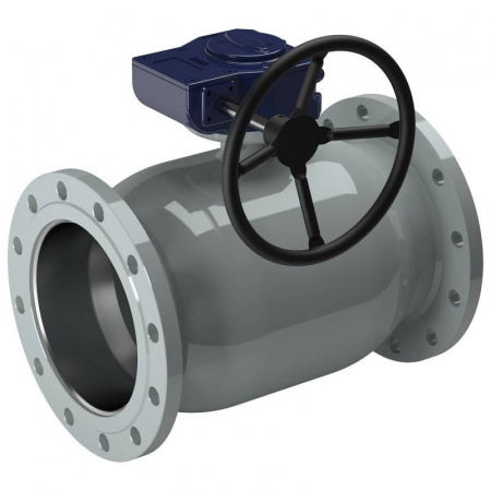 Кран шаровой NAVAL 286594 DN 150 PN 16 нержавеющий стандартнопроходный фланцевый с редуктором