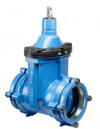 Задвижка HAWLE 4040E3 System 2000 DN 100/125 PN 16 раструбная клиновая чугунная с обрезиненным клином