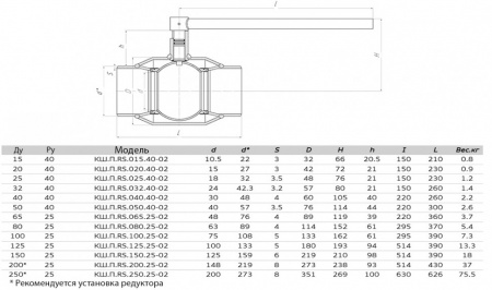 Кран шаровой ALSO RS КШ.П.RS.200.25-02 Ду 200 Ру 25 стандартнопроходный под приварку, корпус - 09Г2С Кран шаровой ALSO RS КШ.П.RS.200.25-02 Ду 200 Ру 25 стандартнопроходный под приварку, корпус - 09Г2С