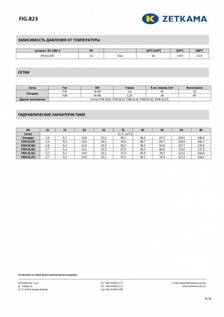 Фильтр сетчатый ZETKAMA 823A Ду32 Ру16 чугунный резьбовой zSTRA 823А032С10