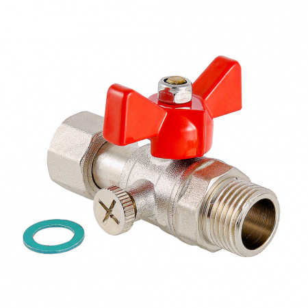 Кран шаровой VALTEC Ду15 (1/2" х 3/8") Ру16 для подключения манометра VT.806.N.0403