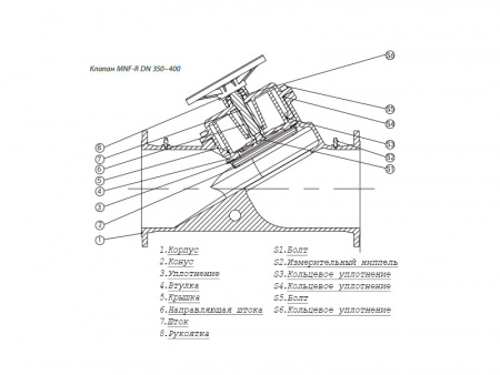 Клапан MNF-R Ду 400 Ру 25 балансировочный Ридан