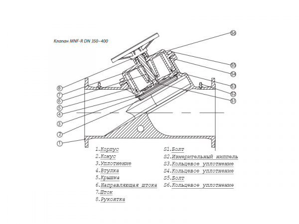 Клапан MNF-R Ду 350 Ру 25 балансировочный Ридан