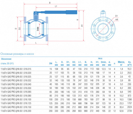 Кран шаровой укороченный Маршал 11с67п GAS PRO ЦУФ.00.1 DN 80 PN 16 фланцевый под задвижку