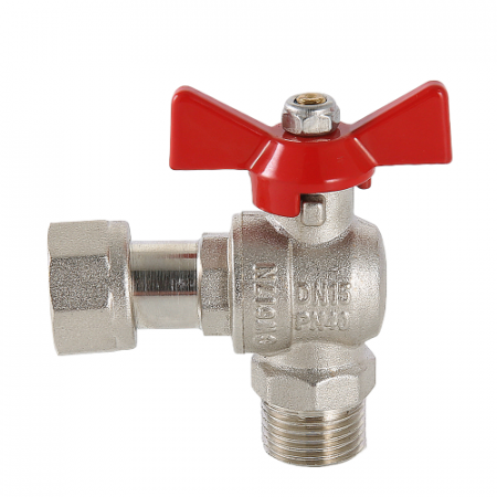 Кран шаровой VALTEC Ду15 Ру40 угловой с накидной гайкой 3/4" и наружной резьбой VT.267.N.0405 Кран шаровой VALTEC Ду15 Ру40 угловой с накидной гайкой 3/4" и наружной резьбой VT.267.N.0405
