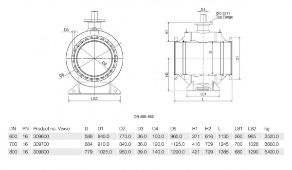 Кран шаровой Vexve 309 DN 700 стальной газовый Кран шаровой Vexve 309 DN 700 стальной газовый