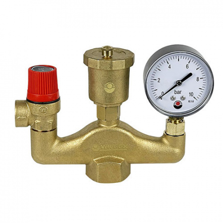 Группа безопасности VALFEX VF.461.0.3 ВР 1"x1/2"x1/4" DN 25 PN 10 для закрытых систем отопления