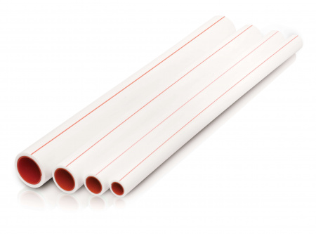 Труба полипропиленовая армированная стекловолокном PPR (PPRC) Ø 63х8,6 мм PN 20 SDR 7,4 серая Труба полипропиленовая армированная стекловолокном PPR (PPRC) Ø 63х8,6 мм PN 20 SDR 7,4 серая