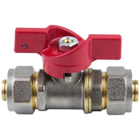 Кран шаровой для МП трубы Aquasfera EURO 1018 DN 20х16 PN 16 неполнопроходной компресс-компресс