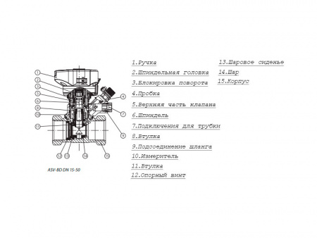 Клапан ASV-BD Ду 32 Ру 20 балансировочный Danfoss