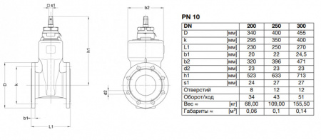 Задвижка VAG BETA 200 DN 250 PN 10 клиновая короткая Задвижка VAG BETA 200 DN 250 PN 10 клиновая короткая