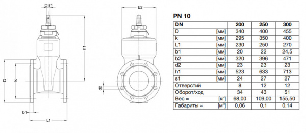 Задвижка VAG BETA 200 DN 200 PN 10 клиновая короткая Задвижка VAG BETA 200 DN 200 PN 10 клиновая короткая