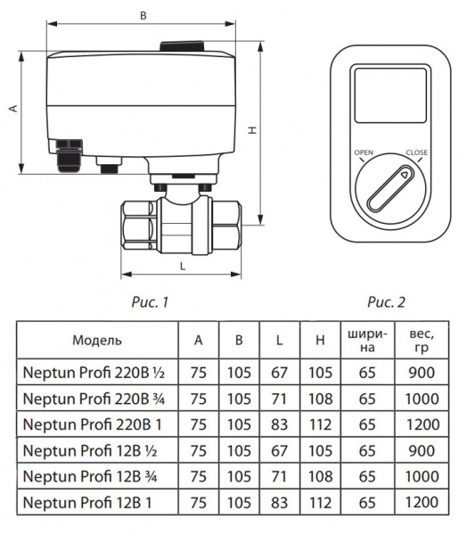 Кран шаровой с электроприводом Нептун SE BRONZE 220В 3/4'' бронзовый Кран шаровой с электроприводом Нептун SE BRONZE 220В 3/4'' бронзовый