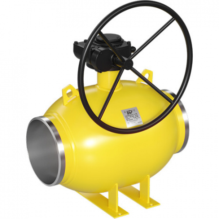 Кран шаровой цельносварной LD КШ.Ц.П.Р.GAS.1000/800.025.Н/П.02 Ду 1000/800 Ру 25 стальной неполнопроходный с редуктором