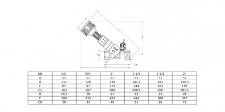 Клапан Cim 747OT 1 1/2" Ру 25 балансировочный Cimberio