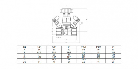 Клапан Cim 787OT 1" Ру 25 балансировочный Cimberio