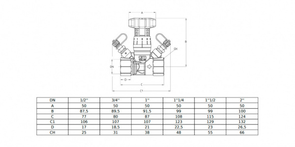 Клапан Cim 787OT 2" Ру 25 балансировочный Cimberio