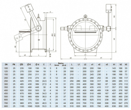Клапан обратный Hawle 9883 DN 150 PN 25 фланцевый c рычагом и противовесом