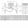 Клапан обратный подъемный ZETKAMA 287A Ду15 Ру16 чугунный фланцевый zCHE 287A015C31