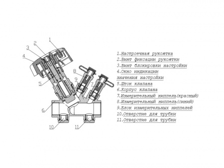 Клапан MVT-R Ду 32 Ру 16 балансировочный Ридан