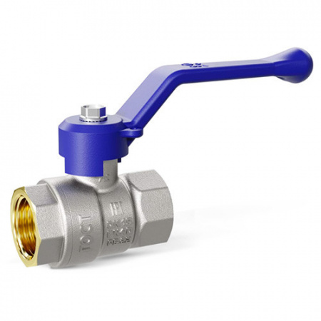 Кран шаровой латунный LD Pride Oxygen 40.40.В-В.Р GAS Ду 40 Ру 25 резьба (ВР) 1 1/2", никелированный кислородный