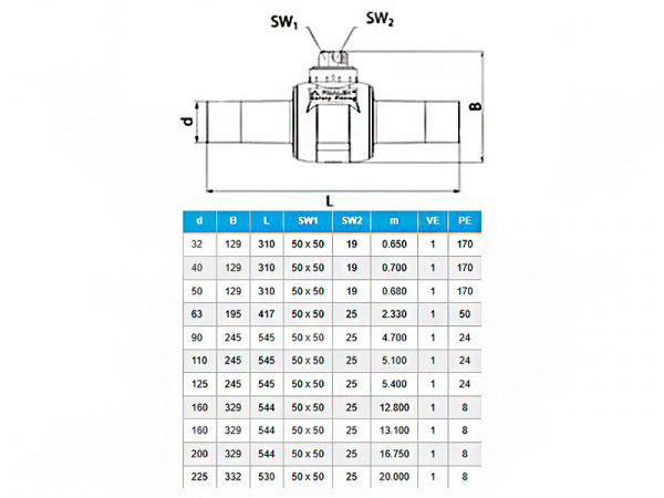 Кран шаровой Frialen KHP DN 200, 1/4 оборота