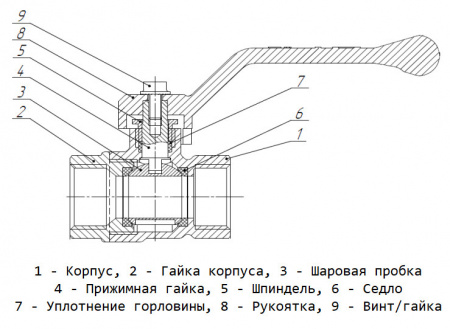 Кран шаровой латунный LD Pride 47.15.В-В.Р GAS Ду 15 Ру 40 резьба (ВР) 1/2", никелированный, неполнопроходный, стальной рычаг