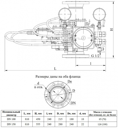 Узел управления УУ-Д150/1,6(Р,Э24,Г0,07)-ВФ.У3.1 с комбинированным приводом взрывозащищенный (базовый вариант)