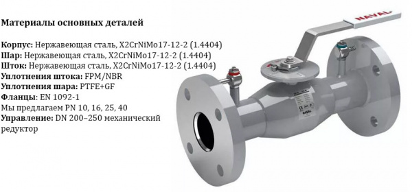 Кран шаровой NAVAL NAVALTRIM 266537 V DN 250 PN 16 регулирующий нержавеющий фланцевый