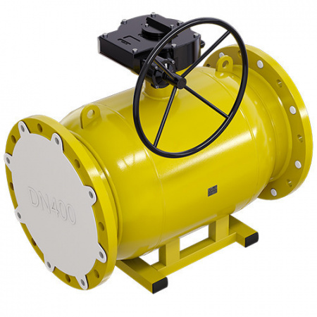 Кран шаровой газовый ALSO КШ.Ф.GAS.600.25-01 Ду 600 Ру 25 с редуктором стандартнопроходный фланцевый