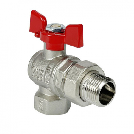 Кран шаровый VALFEX PREMIUM VF.269 ВР-НР 1/2" Ду 15 Ру 50 угловой с американкой никелированный латунный