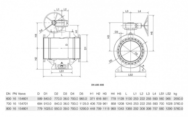 Кран шаровой Vexve 154xx1 DN 600 стальной Кран шаровой Vexve 154xx1 DN 600 стальной