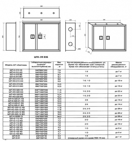 Шкаф пожарный Балтика-01 ШПК-315 ВЗБ прямой