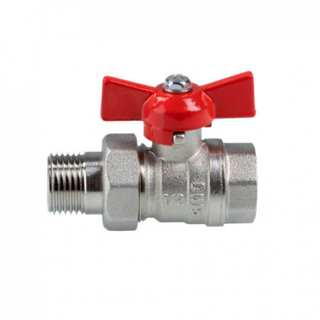 Шаровой кран VALTEC СТАНДАРТ Ду20 Ру40 никелированный c полусгоном VT.127.N.05
