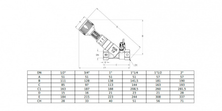 Клапан Cim 747H 1 1/2" Ру 25 балансировочный Cimberio