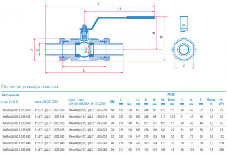 Кран шаровой Маршал 11с67п ЦШ.00.1 DN 10 PN 25 полнопроходной штуцерный